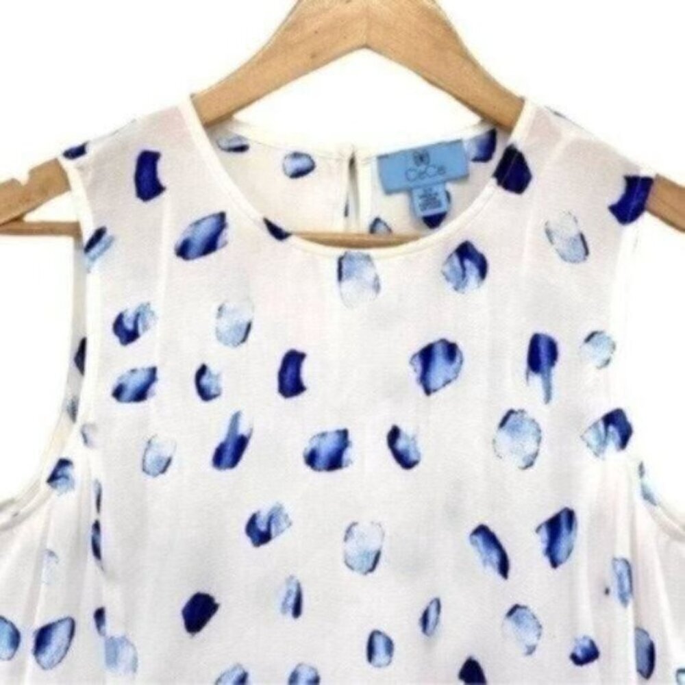 CeCe Womens Sleeveless Asymmetrical Flowy Blouse Top - Picture 3 of 10